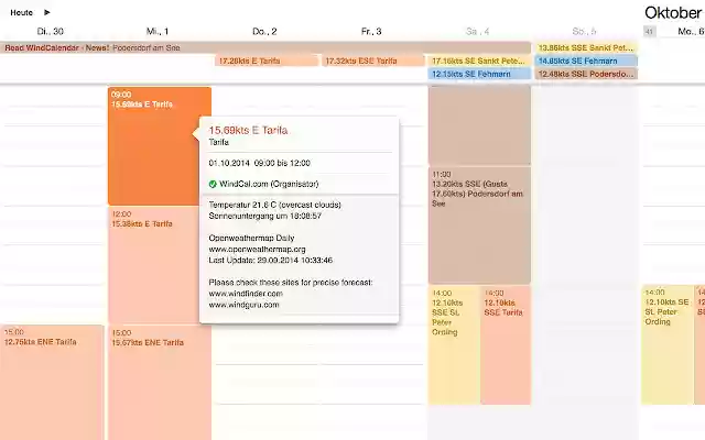 WindCalendar  from Chrome web store to be run with OffiDocs Chromium online
