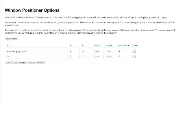 Window Positioner  from Chrome web store to be run with OffiDocs Chromium online