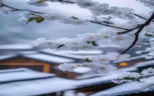 Winter cherry blossom wallpaper  from Chrome web store to be run with OffiDocs Chromium online