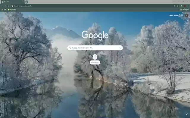 Winter River Reflection HD Theme  from Chrome web store to be run with OffiDocs Chromium online