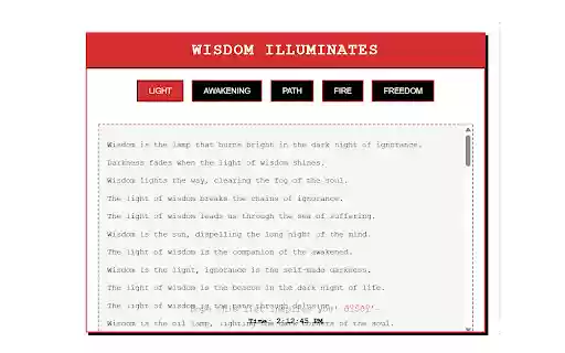 Wisdom Illuminates from Chrome web store to be run with OffiDocs Chromium online Wisdom Illuminates from Chrome web store to be run with OffiDocs Chromium online