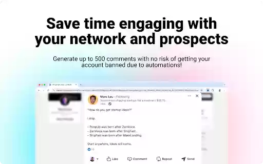 Wisereply LinkedIn AI Comment Generator (4.2.2)  from Chrome web store to be run with OffiDocs Chromium online
