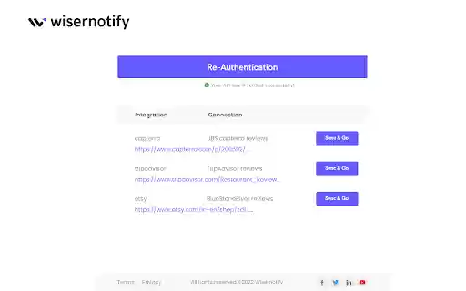 Wisernotify  from Chrome web store to be run with OffiDocs Chromium online
