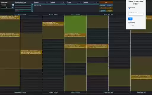 Wise Timetable Filter from Chrome web store to be run with OffiDocs Chromium online Wise Timetable Filter from Chrome web store to be run with OffiDocs Chromium online