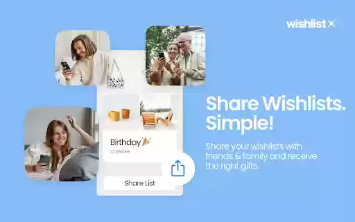 WishlistX: Digital Wishlist  Gift Registry  from Chrome web store to be run with OffiDocs Chromium online