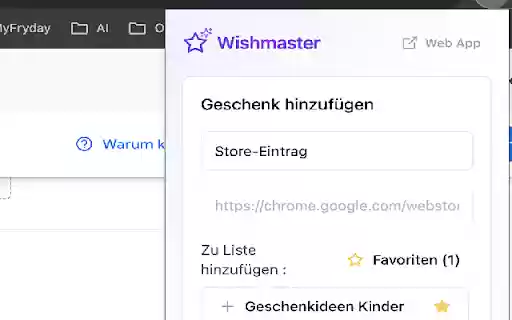 Wishmaster  from Chrome web store to be run with OffiDocs Chromium online