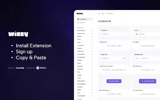 Wizzy UI  from Chrome web store to be run with OffiDocs Chromium online