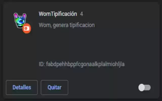 WomTipificación from Chrome web store to be run with OffiDocs Chromium online WomTipificación from Chrome web store to be run with OffiDocs Chromium online