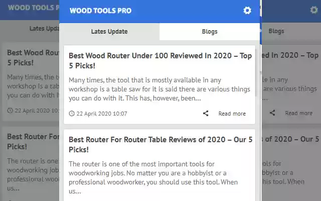 Wood Tools Pro Latest News Update  from Chrome web store to be run with OffiDocs Chromium online