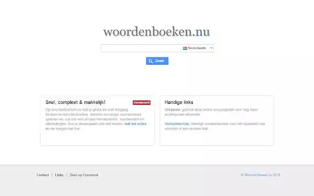 Woordenboeken.nu din magazinul web Chrome va fi rulat cu OffiDocs Chromium online
