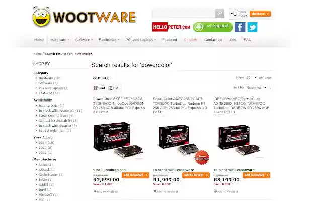 Wootware Computers Store Search da Chrome Web Store para ser executado com OffiDocs Chromium online