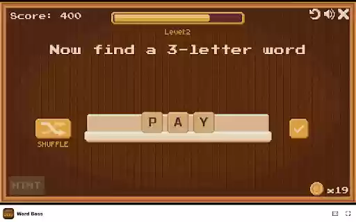 Word Boss Game Can you become the ultimate Word Boss?  from Chrome web store to be run with OffiDocs Chromium online