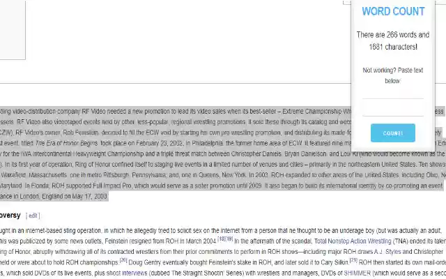 Word Count  from Chrome web store to be run with OffiDocs Chromium online