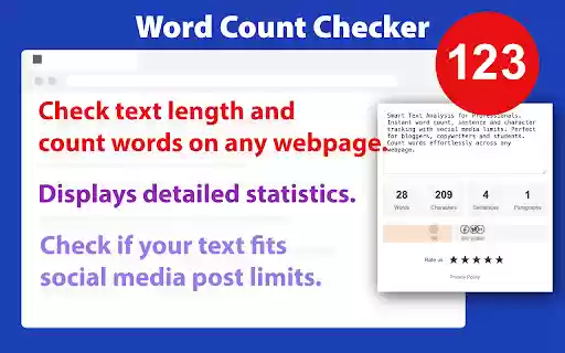 Word Count Checker  from Chrome web store to be run with OffiDocs Chromium online