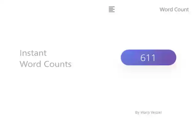 Word Count on Webpage By Warp Vessel  from Chrome web store to be run with OffiDocs Chromium online