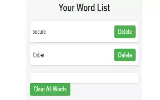 Word Definition and List  from Chrome web store to be run with OffiDocs Chromium online