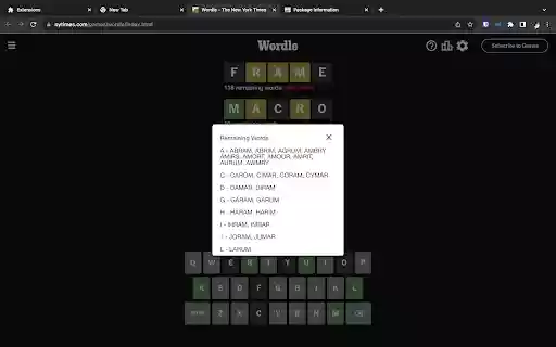 Wordle Genie  from Chrome web store to be run with OffiDocs Chromium online