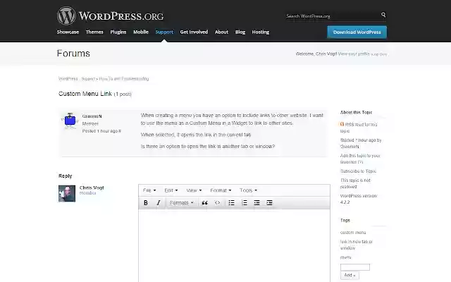 Wordpress.org Support Enhancement Kit  from Chrome web store to be run with OffiDocs Chromium online