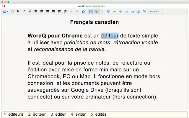 WordQ CF  from Chrome web store to be run with OffiDocs Chromium online