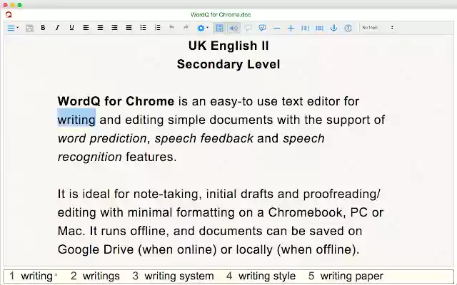 WordQ UK II Edu from Chrome web store to be run with OffiDocs Chromium online WordQ UK II Edu from Chrome web store to be run with OffiDocs Chromium online