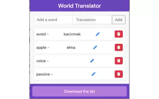 Word Translator  from Chrome web store to be run with OffiDocs Chromium online