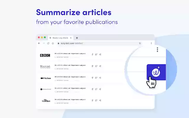 Wordtune Read: AI powered Summary Tool  from Chrome web store to be run with OffiDocs Chromium online