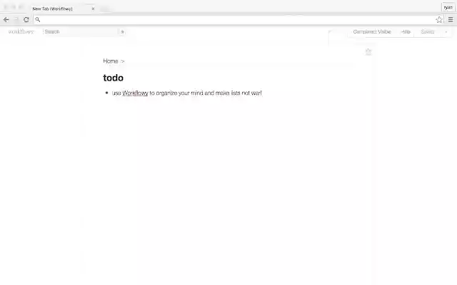 Workflowy New Tab  from Chrome web store to be run with OffiDocs Chromium online