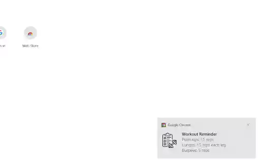Workout Reminder  from Chrome web store to be run with OffiDocs Chromium online