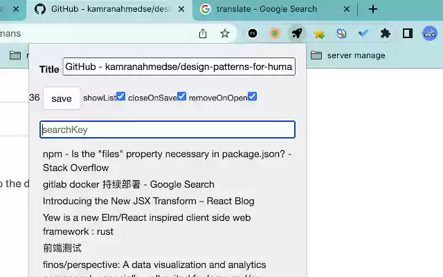 Workspace Bookmark  from Chrome web store to be run with OffiDocs Chromium online