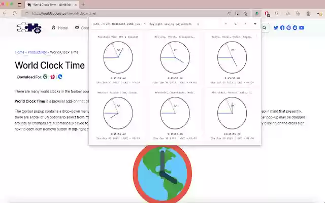 World Clock Time from Chrome web store to be run with OffiDocs Chromium online World Clock Time from Chrome web store to be run with OffiDocs Chromium online