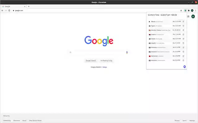 World Clock Toolbar  from Chrome web store to be run with OffiDocs Chromium online