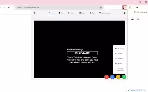 Worlds Hardest HTML 5  from Chrome web store to be run with OffiDocs Chromium online