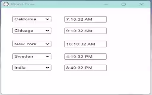 World Time by CoolDerive  from Chrome web store to be run with OffiDocs Chromium online