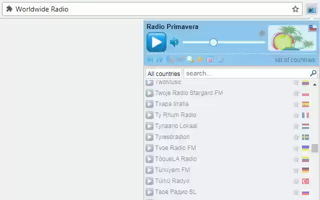 Radio Seluruh Dunia dari toko web Chrome untuk dijalankan dengan OffiDocs Chromium online
