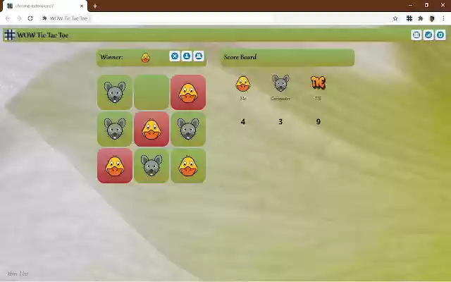 WOW Tic Tac Toe  from Chrome web store to be run with OffiDocs Chromium online