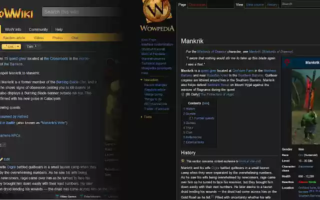 WowWiki2Pedia from Chrome web store to be run with OffiDocs Chromium online WowWiki2Pedia from Chrome web store to be run with OffiDocs Chromium online