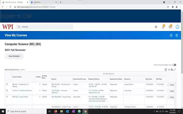 WPI Workday to CSV from Chrome web store to be run with OffiDocs Chromium online WPI Workday to CSV from Chrome web store to be run with OffiDocs Chromium online