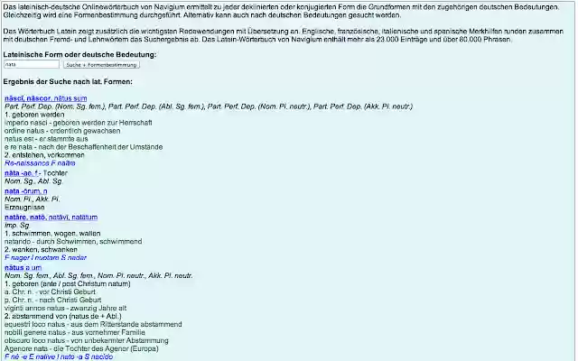 Wörterbuch Latein  from Chrome web store to be run with OffiDocs Chromium online
