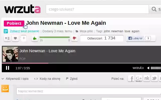 wrzutaDL  from Chrome web store to be run with OffiDocs Chromium online