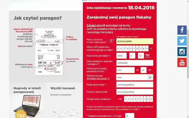 Wtyczka paragonowa  from Chrome web store to be run with OffiDocs Chromium online