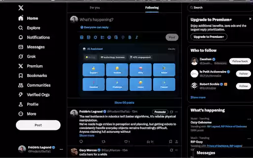 X AI Assistant  from Chrome web store to be run with OffiDocs Chromium online