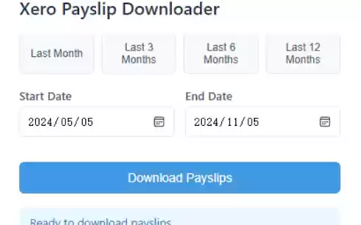 Xero Payslip Downloader  from Chrome web store to be run with OffiDocs Chromium online