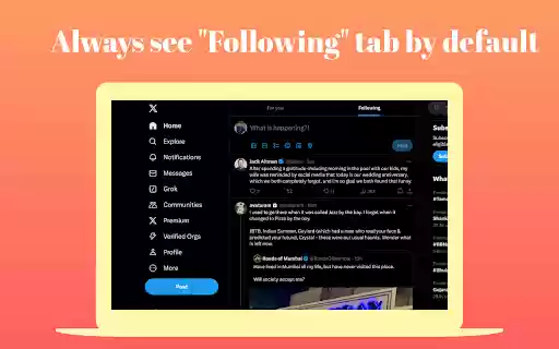X Following Tab Switcher  from Chrome web store to be run with OffiDocs Chromium online