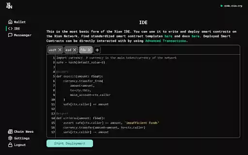 Xian Wallet  from Chrome web store to be run with OffiDocs Chromium online