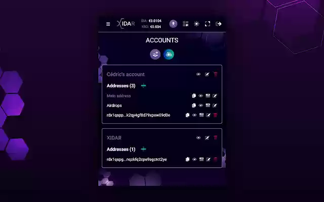XIDAR Wallet for RadixDLT  from Chrome web store to be run with OffiDocs Chromium online