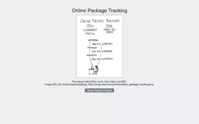 XKCD New Tab  from Chrome web store to be run with OffiDocs Chromium online