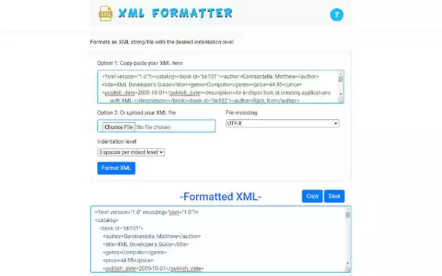 XML Formatter  from Chrome web store to be run with OffiDocs Chromium online