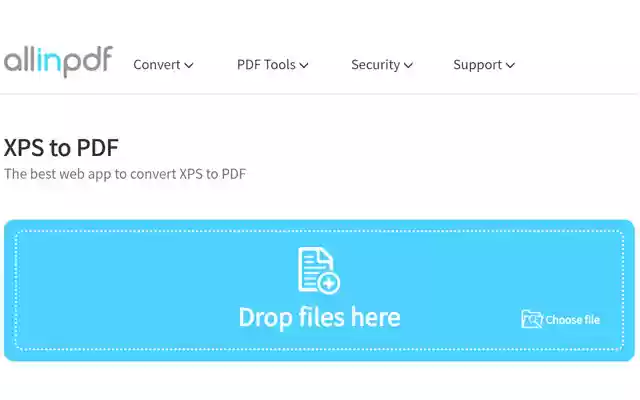 XPS sang PDF Allinpdf.com từ cửa hàng Chrome trực tuyến sẽ được chạy với OffiDocs Chromium trực tuyến