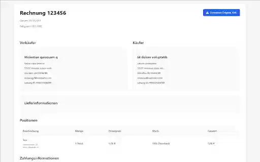XRechnung Viewer  from Chrome web store to be run with OffiDocs Chromium online