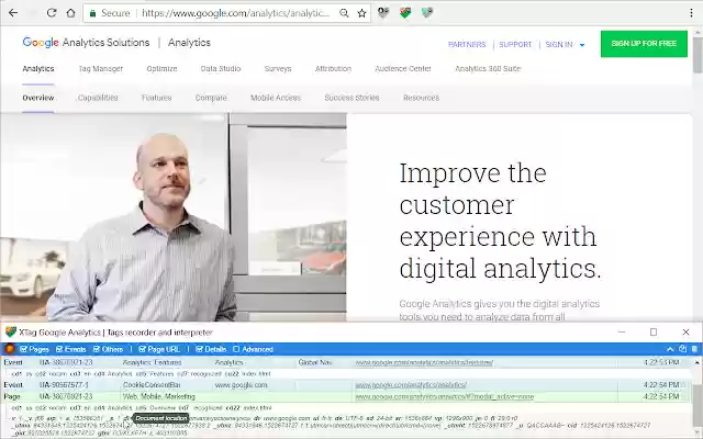 XTag Google Analytics: Record and check  from Chrome web store to be run with OffiDocs Chromium online